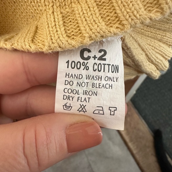 3/$20‎ deal! Vintage Mock Neck 100% cotton cable knit sweater y2k Cottagecore - Picture 4 of 4